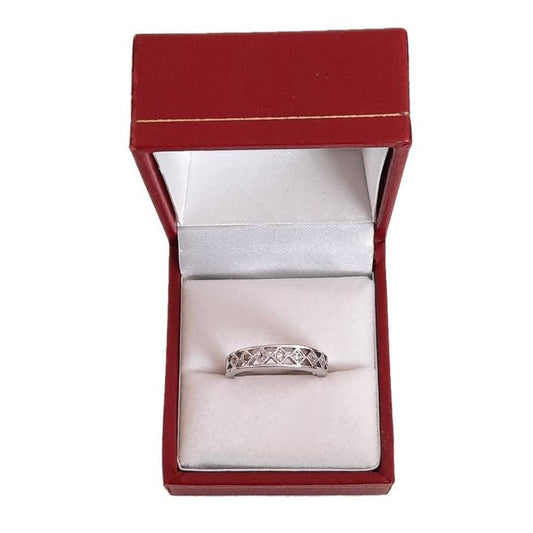 Diamond Shaped Cubic Zirconia Centre Links Ring