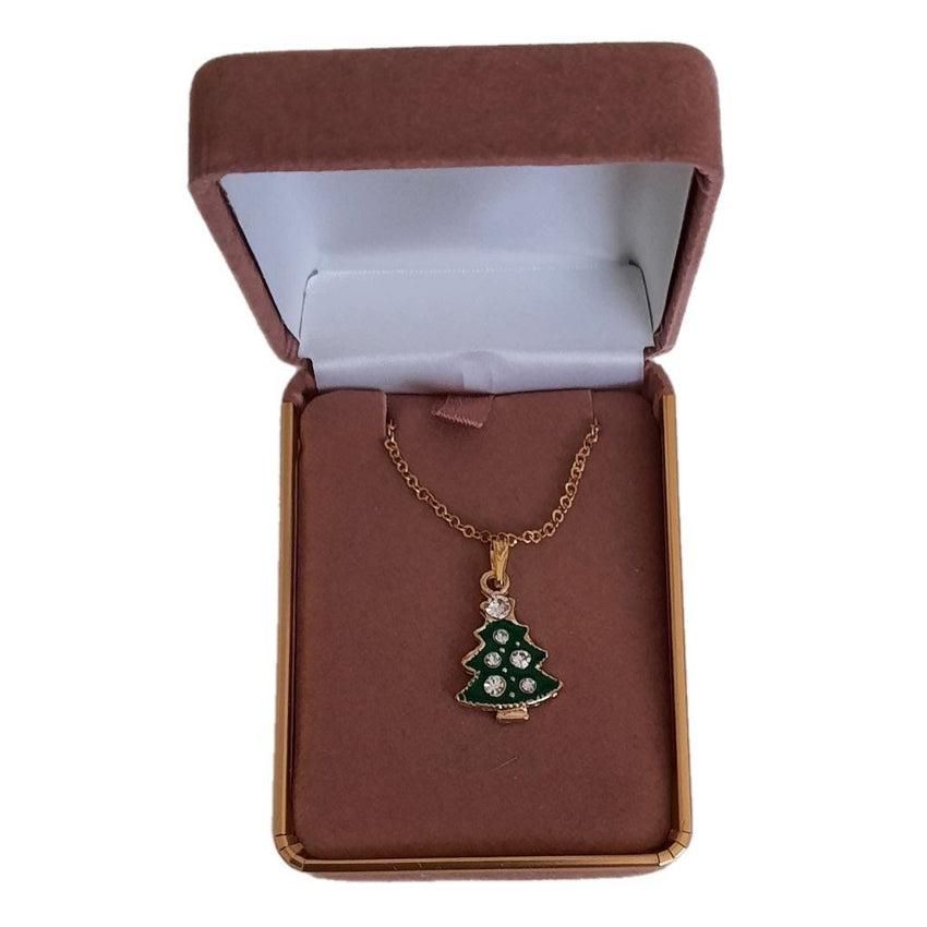 Swarovski christmas store tree necklace