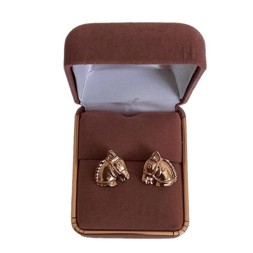 Large Gold Horse Fashion Earrings