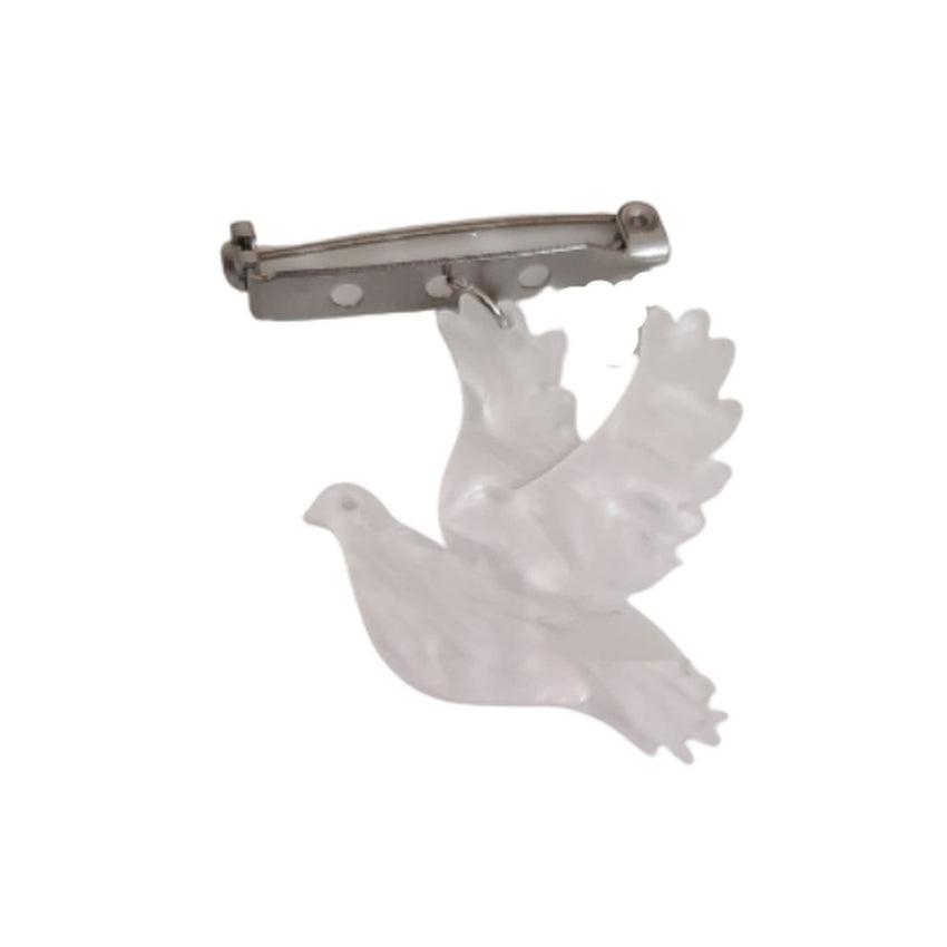 Large White Confirmation Dove Lapel Pin