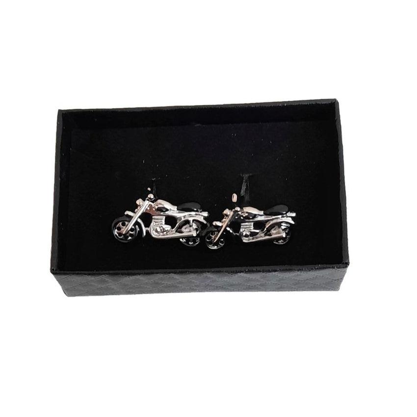 Novelty Motorbike Silver Tone Cufflinks