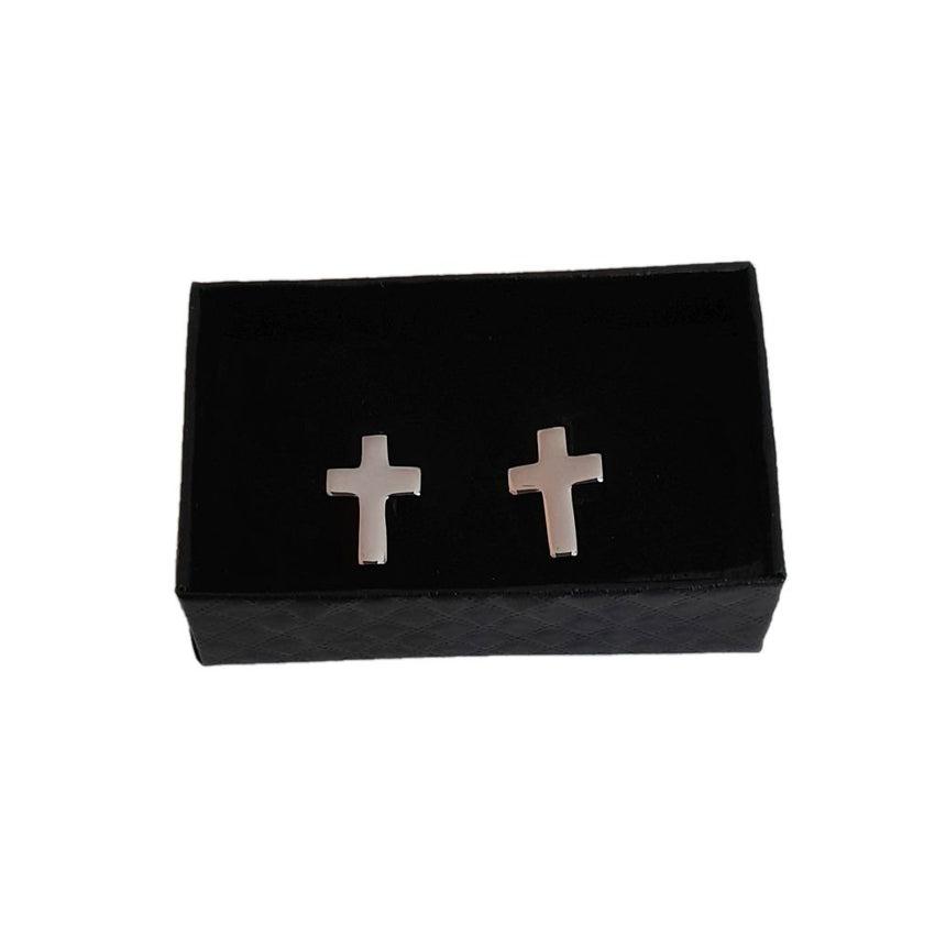 Silver Plated Cross Cufflinks