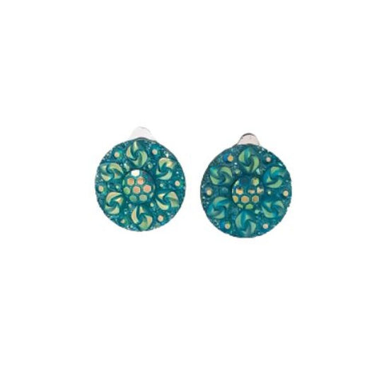 Small Green Sparkle Clip On Earrings