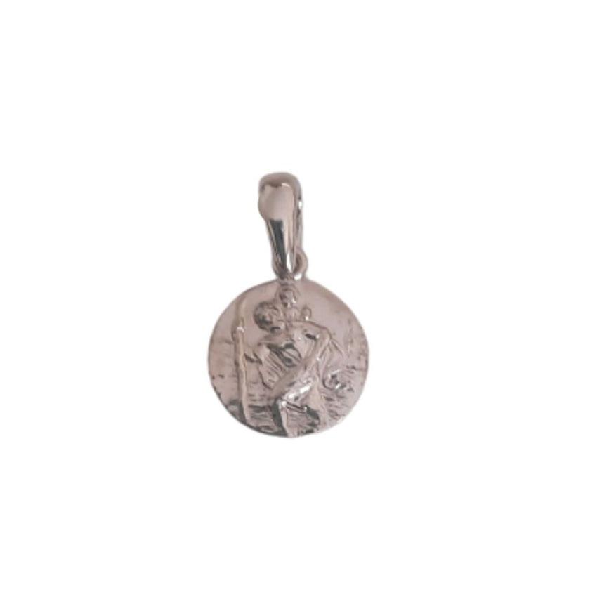 St Christopher Stamped Plain Edge 15mm Pendant