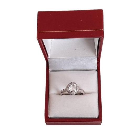 Sterling Silver And Cubic Zirconia Adjustable Promise Ring