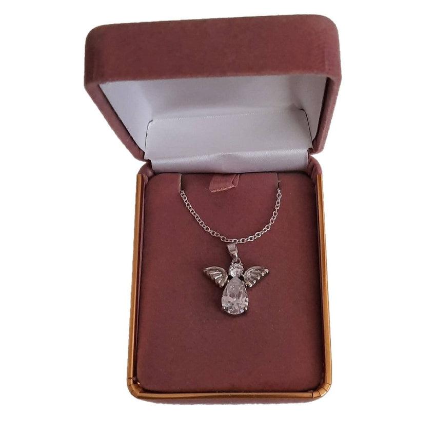 Sterling Silver Wing Cubic Zirconia Body Angel Pendant